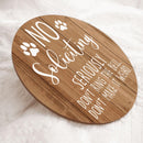 Pawzity Personalized Wood Signs, Gifts For Dog Lovers, No Soliciting Seriously Don't Ring The Bell  Warning Sign