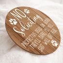 Pawzity Personalized Wood Signs, Gifts For Dog Lovers, No Soliciting Protective Dogs On Guard They'll Bark Warning Sign