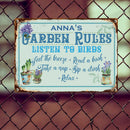 Pawzity Metal Garden Sign, Gardens Rules Listen To Birds Feel The Breeze Read A Book Take A Nap Sip A Drink Vintage Sign