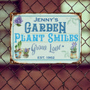 Pawzity Metal Garden Sign, Plant Smiles Grow Love Vintage Sign, Personalized Housewarming Gifts