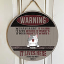 Pawzity Custom Wooden Sign, Gifts For Cat Lovers, We Have Cats They Shed They Sit Where They Want Warning Signs