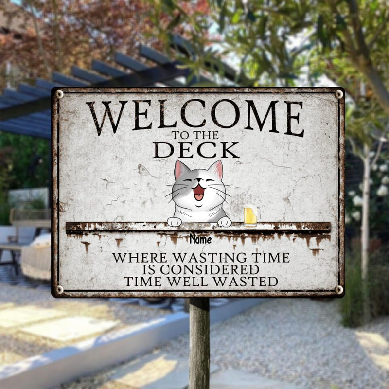 Pawzity Metal Deck Sign, Gifts For Pet Lovers, Where Wasting Time Is Considered Time Well Wasted Welcome Signs