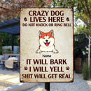 Pawzity Warning Metal Yard Sign, Gifts For Dog Lovers, Do Not Knock Or Ring The Bell They Will Bark I Will Yell