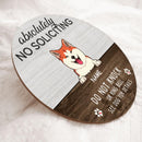 Pawzity No Soliciting Personalized Wood Signs, Gifts For Dog Lovers, Do Not Knock Or Ring The Bell See Dog For Details