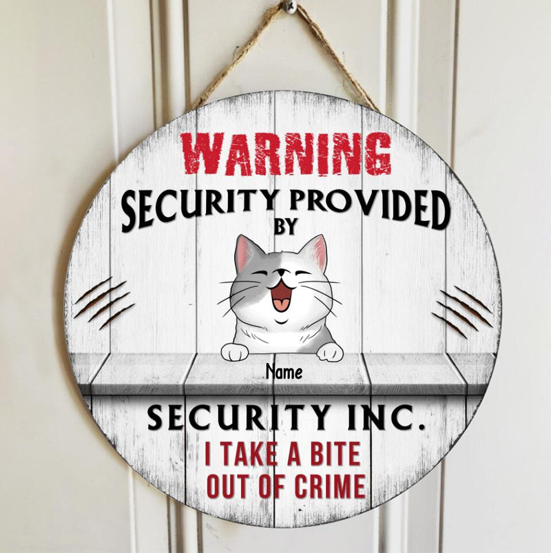 Pawzity Warning Custom Wooden Sign, Gifts For Pet Lovers, Security Provided By Security Inc. We Take A Bite