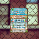 Pawzity Metal Poolside Sign, Gifts For Family, Cocktails Cool Drinks It's Always 5 O'clock Hawaiian Styles Signs