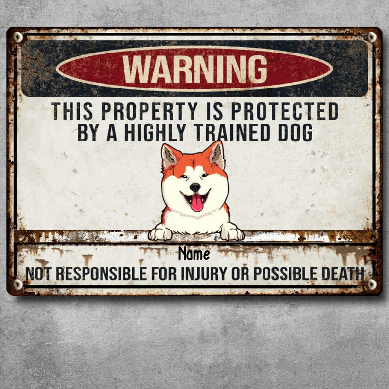 Pawzity Metal Yard Sign, Gifts For Dog Lovers, Not Responsible For Injury Or Possible Death Funny Warning Signs