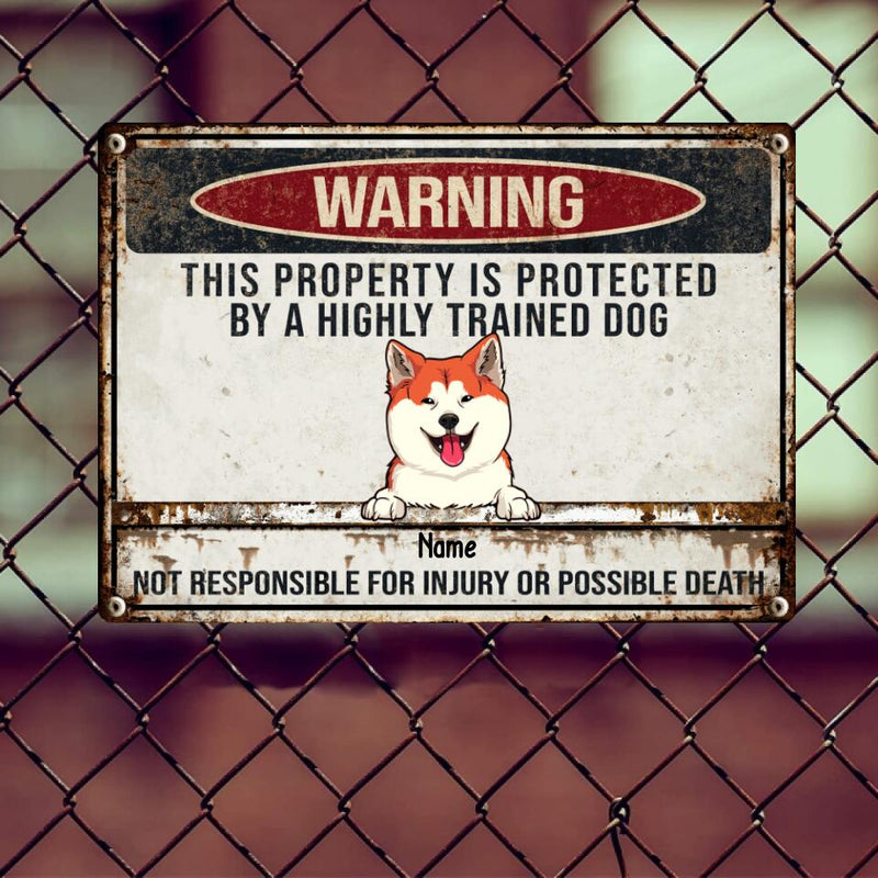 Pawzity Metal Yard Sign, Gifts For Dog Lovers, Not Responsible For Injury Or Possible Death Funny Warning Signs