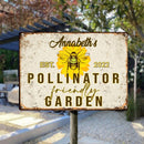 Pawzity Metal Garden Sign, Pollinator Friendly Garden Bee And Flower, Personalized Housewarming Gifts