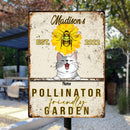 Pawzity Metal Garden Sign, Gifts For Pet Lovers Pollinator-Friendly Garden Bee And Flower Sign