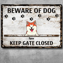 Pawzity Beware Of Dogs Metal Yard Sign, Gifts For Dog Lovers, Keep Gate Closed Funny Warning Signs