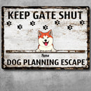 Pawzity Metal Yard Sign, Gifts For Dog Lovers, Keep Gate Shut Dogs Planning Escape Funny Warning Signs