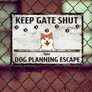 Pawzity Metal Yard Sign, Gifts For Dog Lovers, Keep Gate Shut Dogs Planning Escape Funny Warning Signs