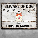 Pawzity Beware Of Dogs Metal Yard Sign, Gifts For Dog Lovers, Loose In Garden Funny Warning Signs