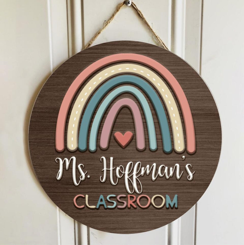 Personalized Name Teacher Signs For Door Decor - Christmas End Of The Year Teacher Gifts
