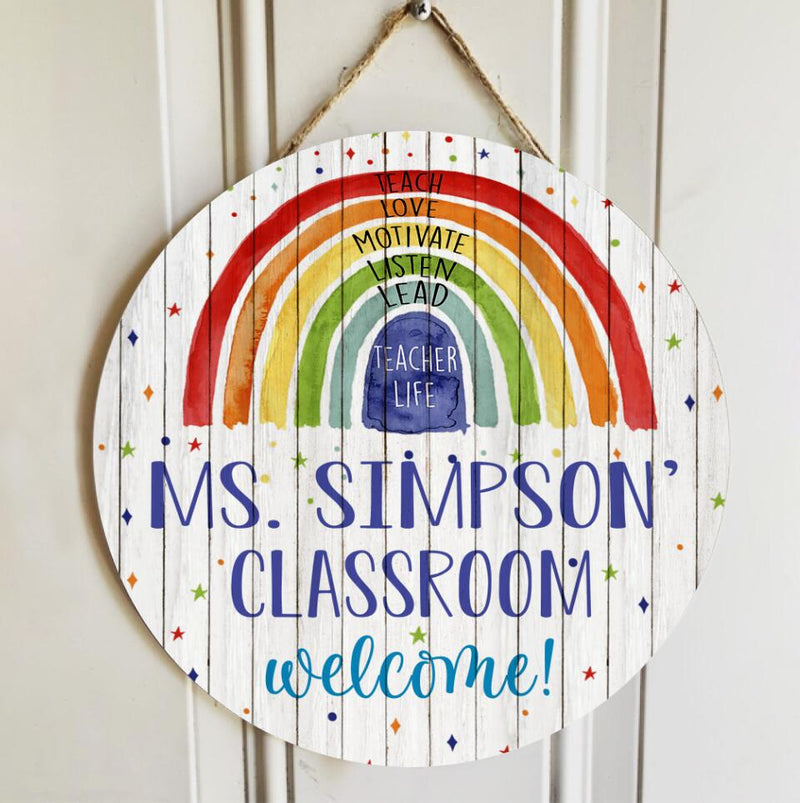 Personalized Name Classroom Teacher Welcome Signs Door Decor - Unique Teacher Gifts
