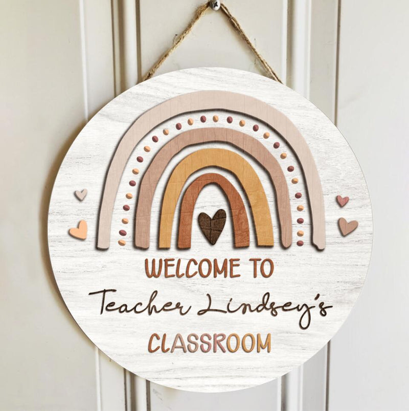 Personalized Teacher Name Signs Door Hanger Decor - Teacher Christmas Gift Ideas