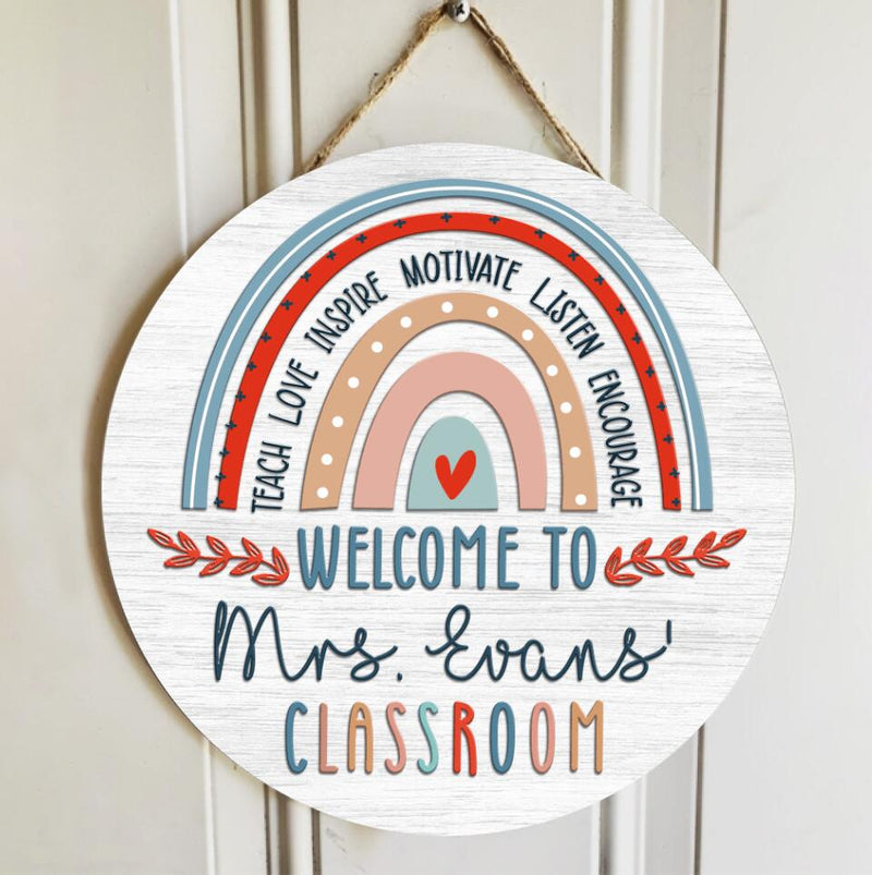 Personalized Name Welcome Teacher Door Hanger For Classroom - Back to school Teacher Gifts