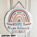 Personalized Name Welcome Teacher Door Hanger For Classroom - Back to school Teacher Gifts