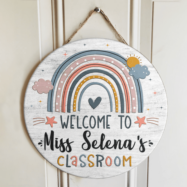 Personalized Name Welcome Teacher Door Hangers For Classroom - Best Teacher Gifts