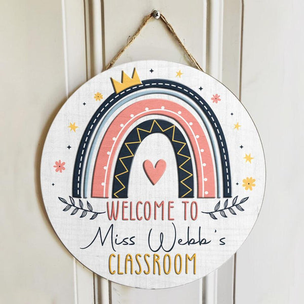 Personalized Name Welcome Teacher Classroom Signs - Best Teacher Gifts Ideas