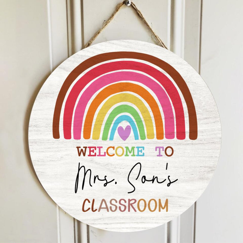 Personalized Name Teacher Door Hanger Classroom Signs - Unique Teacher Christmas Gift Ideas