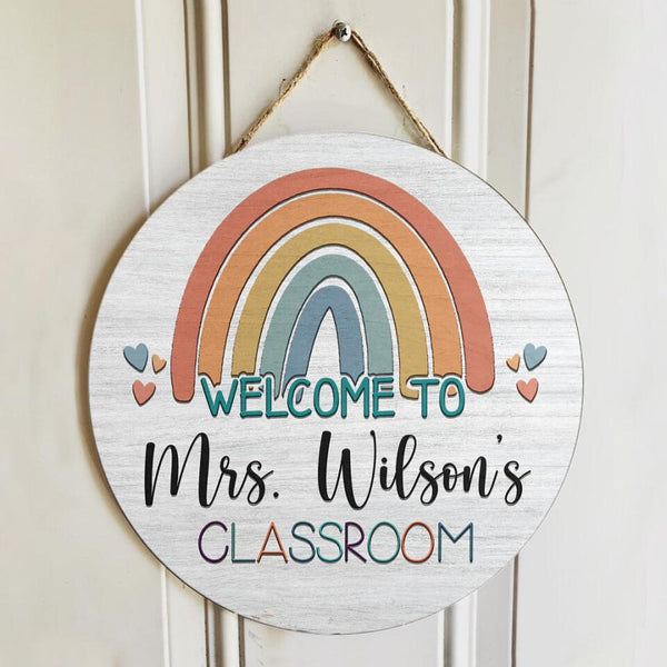 Personalized Name Welcome Classroom Teacher Door Signs - Best Appreciation Gift For Teacher