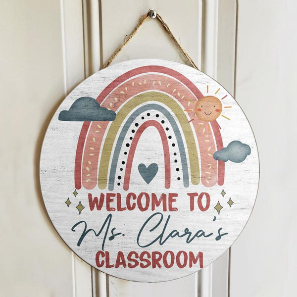 Personalized Name Welcome Teacher Door Decor For Classroom - Best Gifts For Teachers