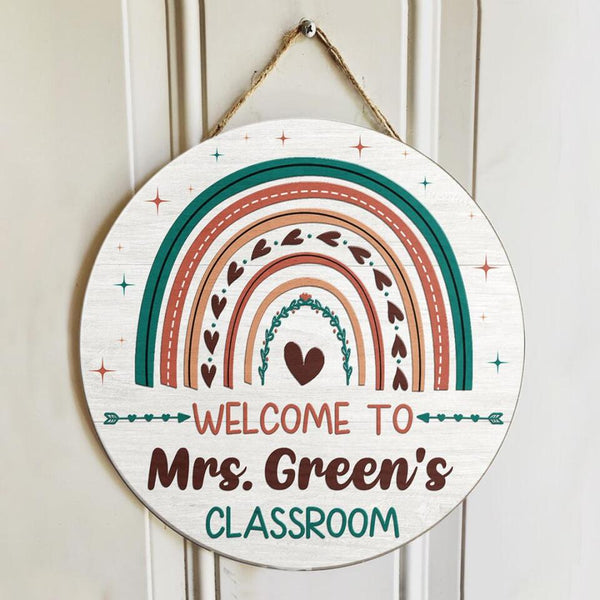 Personalized Name Welcome Teacher Sign For Classroom - Teacher Appreciation Gift Ideas