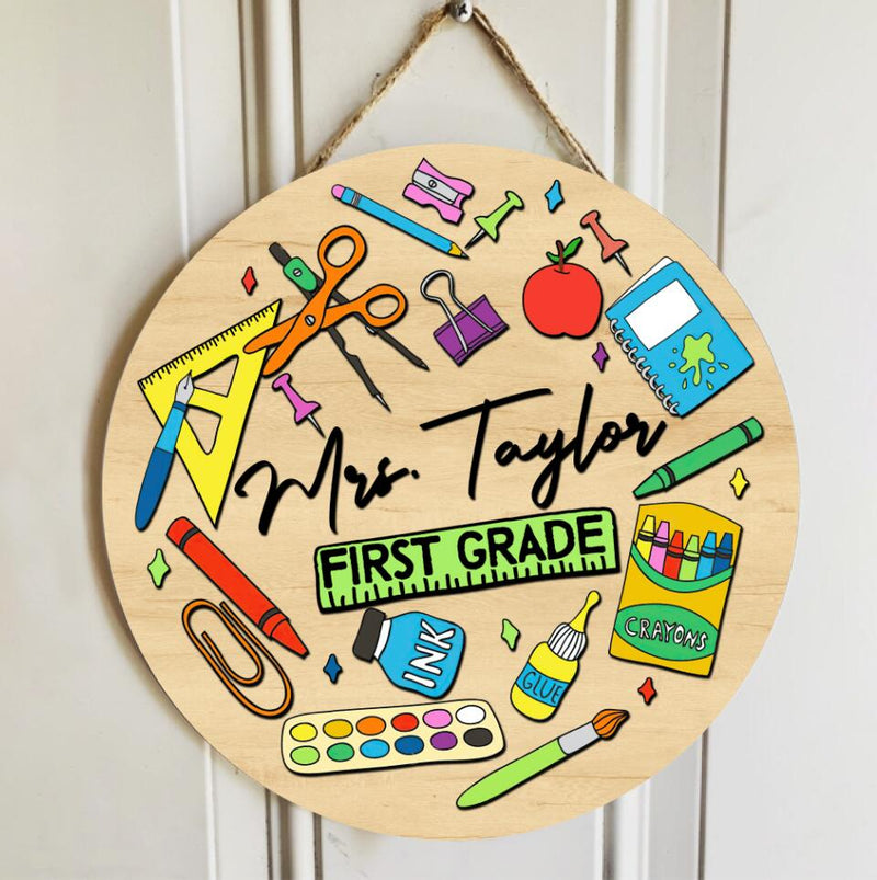 Personalized Name Teacher Name Signs For Door Decor - End Of Year Teacher Gifts Ideas