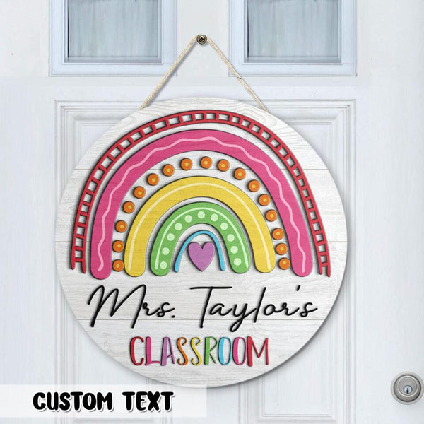 Personalized Name Teacher Classroom Sign For Door Decor - Teacher Appreciation Gift