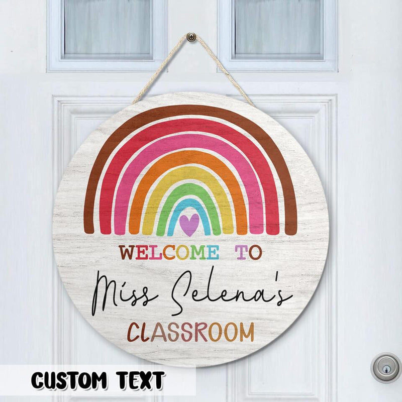 Personalized Name Welcome Teacher Classroom Signs - Back To School Teacher Gifts Ideas
