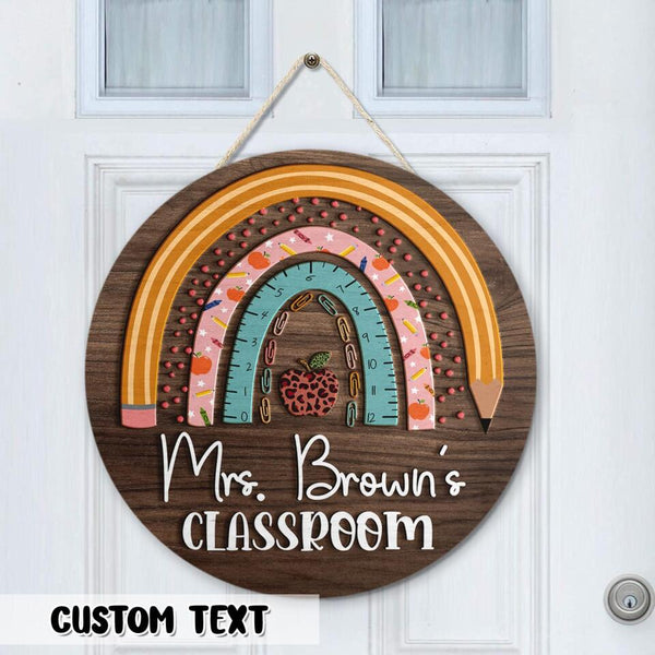 Personalized Name Welcome Teacher Sign For Door Decor - Best Teacher Appreciation Gift Ideas