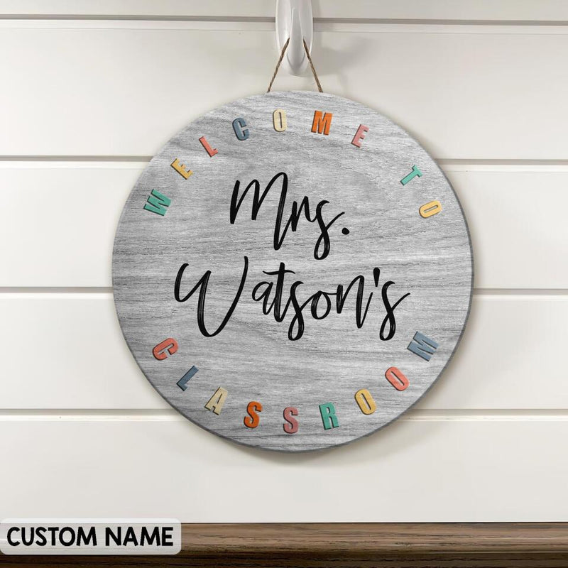 Personalized Name Teacher Signs For Classroom Door Decor - Vintage Gift Ideas For Teachers