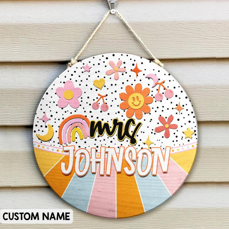 Personalized Name Welcome Teacher Door Signs For Classroom - Back To School Teacher Gifts