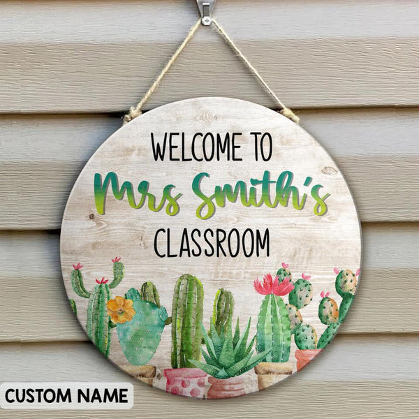 Personalized Name Classroom Door Decor Welcome Teacher Sign - Christmas Gift For Teachers