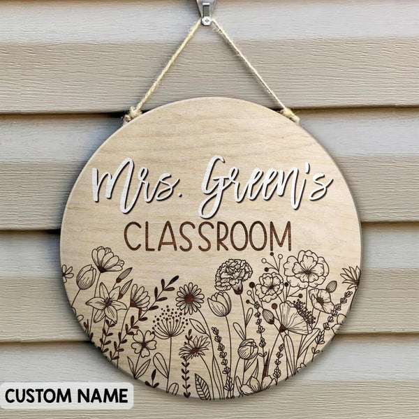 Personalized Name Classroom Teacher Door Hanger Decor - Best End Of The Year Teacher Gifts