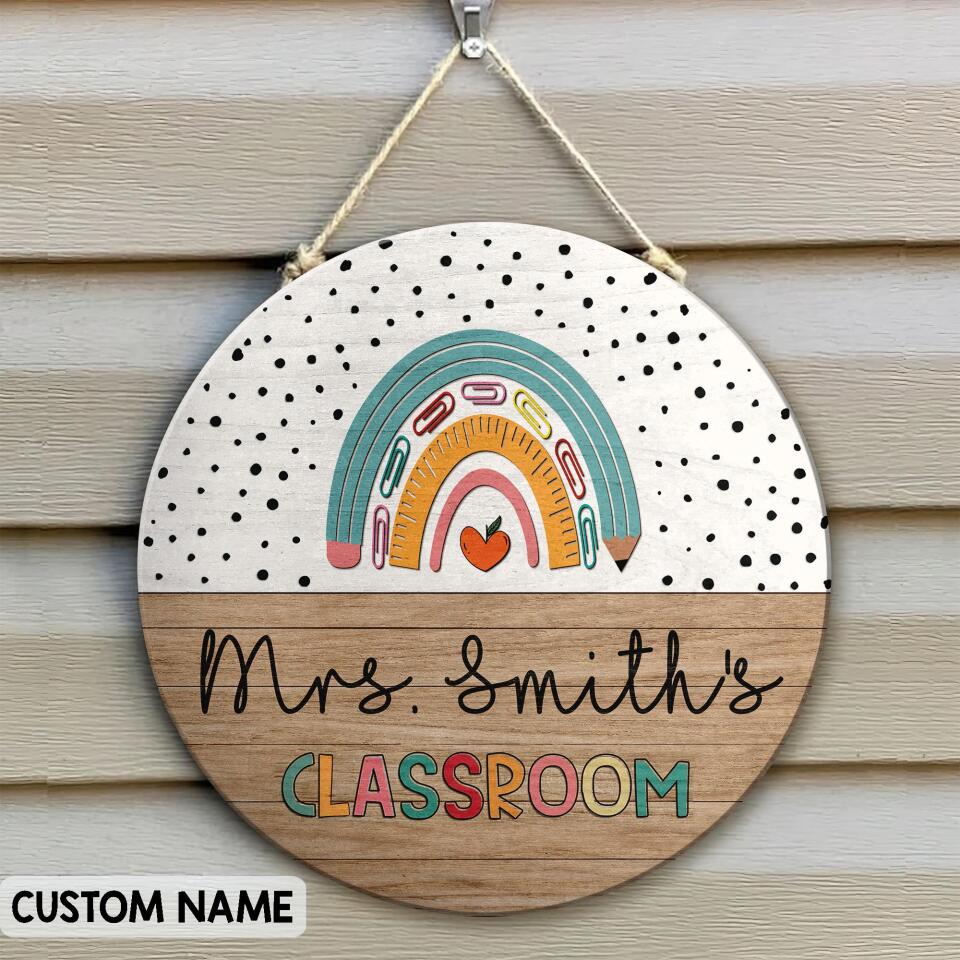 Personalized Name Teacher Welcome Signs For Classroom - Best Teacher A