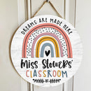 Personalized Name Classroom Welcome Teacher Sign Door Hanger - Good Gifts For Teachers