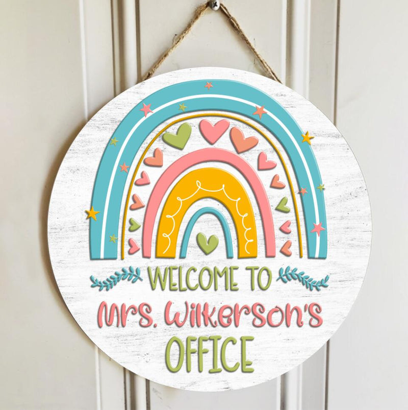 Personalized Teacher Sign Welcome Door Hanger Decor - Teacher Appreciation Day Gifts
