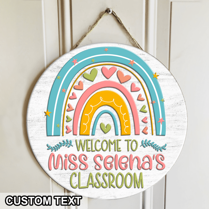 Personalized Teacher Sign Welcome Door Hanger Decor - Teacher Appreciation Day Gifts