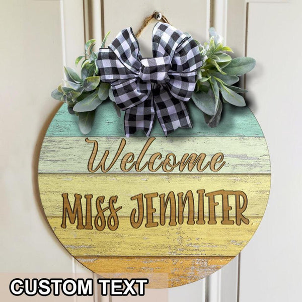 Personalized Teacher Name Signs Door Hanger Decor - End Of Year Christmas Teacher Gifts