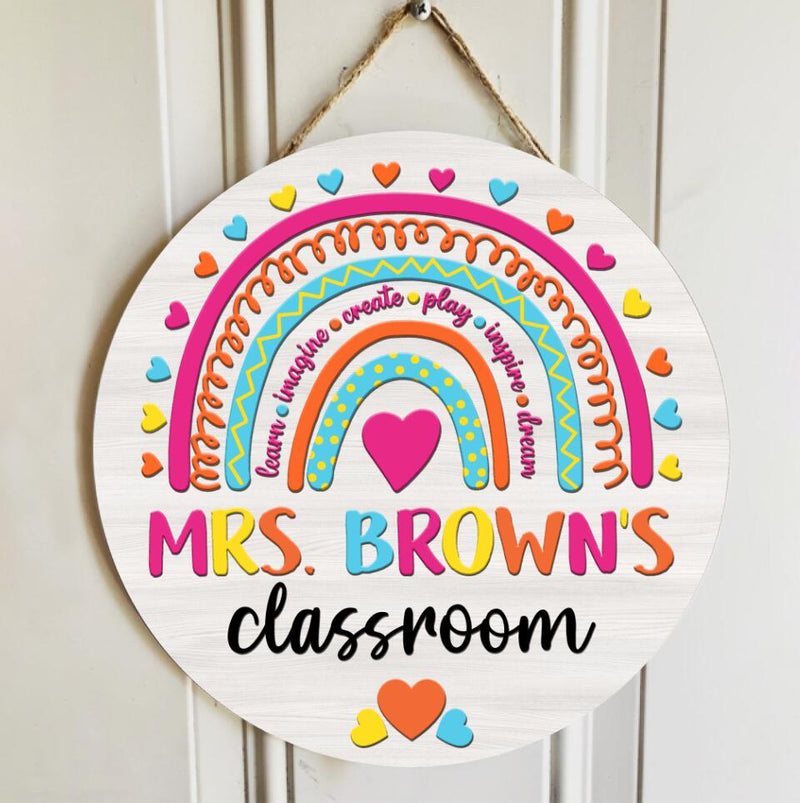 Personalized Welcome Teacher Name Signs For Door Decor - Teachers Appreciation Week Gifts