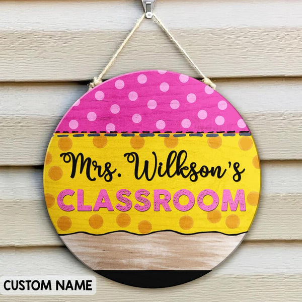 Personalized Name Classroom Welcome Teacher Door Hanger - Best Back To School Teacher Gifts Ideas