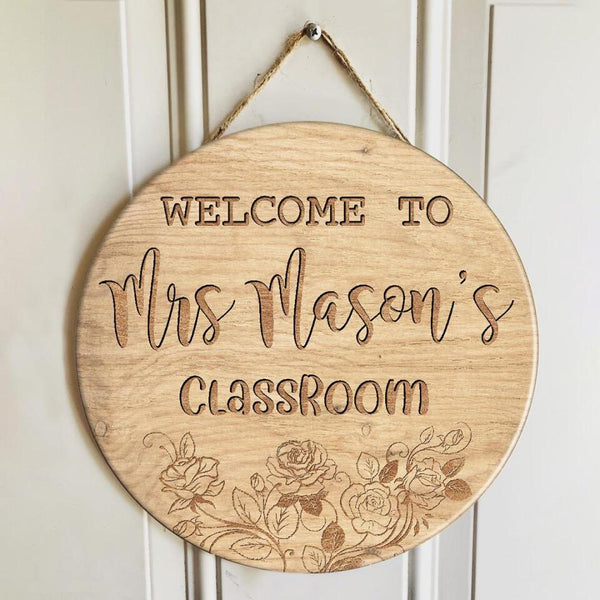 Personalized Name Welcome Teacher Signs For Classroom - Teacher Appreciation Week Ideas Gifts