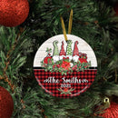 Christmas Door Hanger, Custom Family Name Sign, Christmas Gnome Sign, Front Door Sign, Custom Welcome Sign, Red Plaid Sign, Christmas Decor
