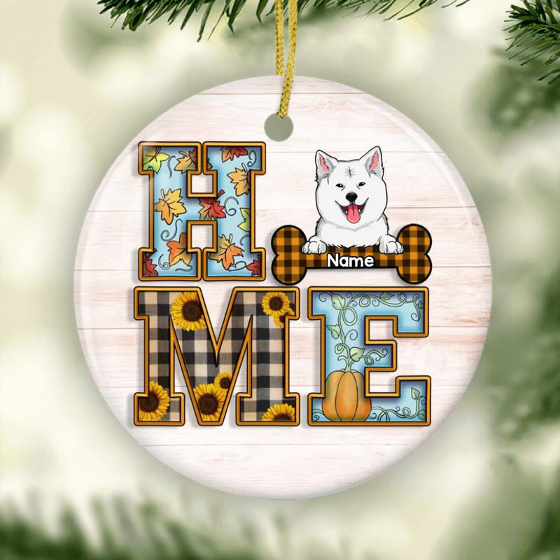 Personalized Dog Home Ornament, Peeking Dog Ornament, Dog Keepsake, Fall Home Decor, Ceramic Hanging Decoration, Dog Lovers Gift, Dog Gift