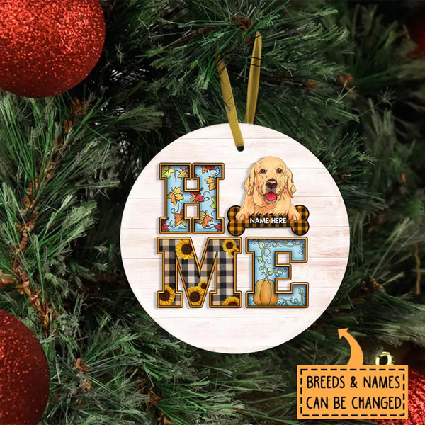 Personalized Dog Home Ornament, Peeking Dog Ornament, Dog Keepsake, Fall Home Decor, Ceramic Hanging Decoration, Dog Lovers Gift, Dog Gift