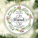 First Christmas Married Ornament, Personalized Ornament, Our First Christmas Married as Mr and Mrs Ornament, Just Married Ornament