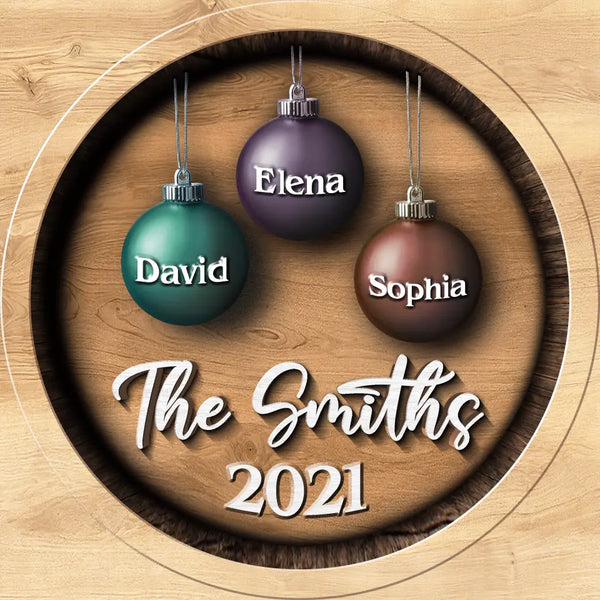 Personalized Family Christmas Ornaments, 2022 Christmas Ornament With Family Member Names, Family Ornament, Holiday Ornament, Christmas Gift